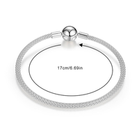 Simple Style Commute Round Sterling Silver Plating Silver Plated Bracelets sku image 1