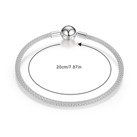 Simple Style Commute Round Sterling Silver Plating Silver Plated Bracelets sku image 4