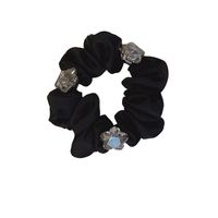 Women's Simple Style Solid Color Cloth Inlay Rhinestones Hair Tie main image 3