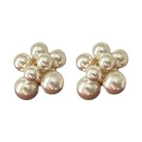 1 Pair Retro Solid Color Inlay Copper Pearl Ear Studs main image 1