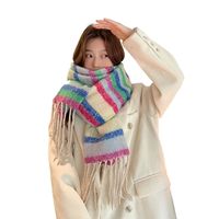 Women's Lady Classic Style Color Block Polyester Scarf main image 5