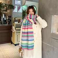 Women's Lady Classic Style Color Block Polyester Scarf main image 1