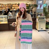 Women's Lady Classic Style Color Block Polyester Scarf main image 4