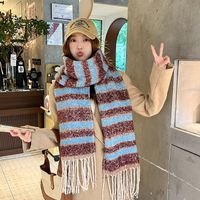 Women's Lady Classic Style Color Block Polyester Scarf main image 3