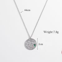 Elegant Classic Style Snake Sterling Silver Plating Inlay Zircon White Gold Plated Rhodium Plated Pendant Necklace main image 2