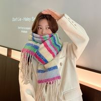 Women's Lady Classic Style Color Block Polyester Scarf sku image 1