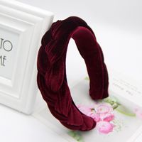 Women's Simple Style Commute Solid Color Velvet Braid Hair Band main image 5