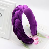 Women's Simple Style Commute Solid Color Velvet Braid Hair Band sku image 4