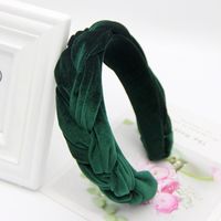 Women's Simple Style Commute Solid Color Velvet Braid Hair Band sku image 2