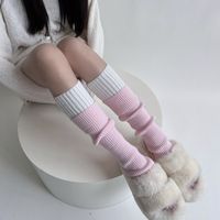 Women's Japanese Style Sweet Color Block Polyacrylonitrile Fiber Over The Knee Socks A Pair sku image 6