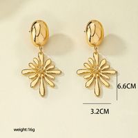 Wholesale Jewelry Elegant Flower Metal Plating Drop Earrings sku image 1