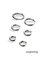 3 Pairs Simple Style Streetwear Solid Color Stainless Steel Hoop Earrings main image 3