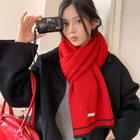 Women's Sweet Simple Style Solid Color Imitation Cashmere Scarf sku image 1