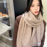 Women's Sweet Simple Style Solid Color Imitation Cashmere Scarf main image 4