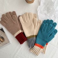 Women's Lady Simple Style Color Block Gloves 1 Set main image 3