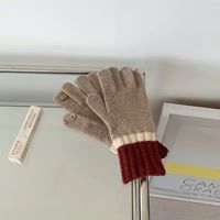 Frau Dame Einfacher Stil Farbblock Handschuhe 1 Satz sku image 2
