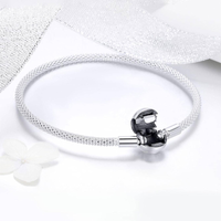 Simple Style Commute Round Sterling Silver Plating Silver Plated Bracelets main image 6