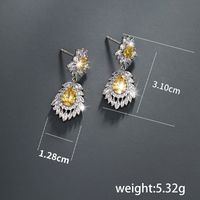1 Pair Elegant Water Droplets Plating Inlay Copper Alloy Artificial Gemstones White Gold Plated Drop Earrings main image 5