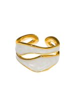 Simple Style Irregular Stainless Steel Enamel Hollow Out Open Rings main image 8