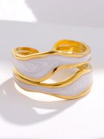 Simple Style Irregular Stainless Steel Enamel Hollow Out Open Rings main image 5
