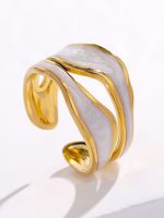 Simple Style Irregular Stainless Steel Enamel Hollow Out Open Rings main image 4