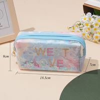 Cute Sequins Letter Polyester Square Makeup Bags sku image 2