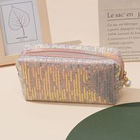 Women's Polyester Solid Color Classic Style Square Zipper Cosmetic Bag sku image 6