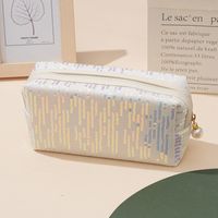 Femmes Polyester Couleur Unie Style Classique Carré Fermeture Éclair Trousse De Maquillage sku image 1