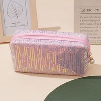 Women's Polyester Solid Color Classic Style Square Zipper Cosmetic Bag sku image 3