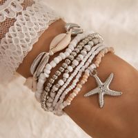 Casual Vacation Simple Style Geometric Starfish Glass Shell Knitting Women's Bracelets sku image 8