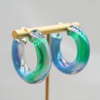 1 Pair Elegant Sweet Solid Color Stoving Varnish Arylic Hoop Earrings sku image 25