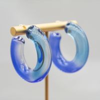 1 Pair Elegant Sweet Solid Color Stoving Varnish Arylic Hoop Earrings sku image 53