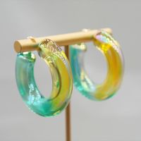 1 Pair Elegant Sweet Solid Color Stoving Varnish Arylic Hoop Earrings sku image 26