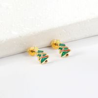 1 Pair Classic Style Streetwear Christmas Tree Snowman Plating Stainless Steel Ear Studs main image 6