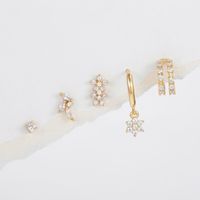 1 Set Casual Elegant Geometric Flower Petal Plating Inlay Brass Zircon 18k Gold Plated Silver Plated Earrings main image 3
