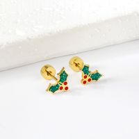 1 Pair Classic Style Streetwear Christmas Tree Snowman Plating Stainless Steel Ear Studs main image 3