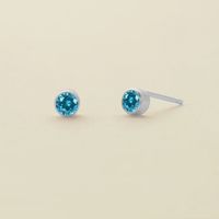 1 Pair Simple Style Geometric Round Plating Inlay Stainless Steel Rhinestones Ear Studs sku image 12