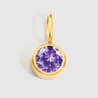 1 Piece Stainless Steel Rhinestones 14K Gold Plated Rose Gold Plated Inlay Polished Pendant sku image 2