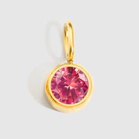 1 Piece Stainless Steel Rhinestones 14K Gold Plated Rose Gold Plated Inlay Polished Pendant sku image 7