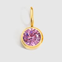 1 Piece Stainless Steel Rhinestones 14K Gold Plated Rose Gold Plated Inlay Polished Pendant sku image 6