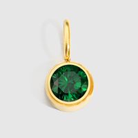 1 Piece Stainless Steel Rhinestones 14K Gold Plated Rose Gold Plated Inlay Polished Pendant sku image 1