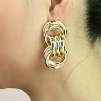 1 Pair Vintage Style Geometric Solid Color Plating Alloy Drop Earrings main image 3