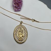 Vintage Style Human Copper Zircon Pendant Necklace In Bulk main image 5