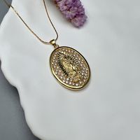 Vintage Style Human Copper Zircon Pendant Necklace In Bulk main image 4
