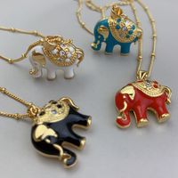 Simple Style Elephant Alloy Plating Women's Pendant Necklace main image 4