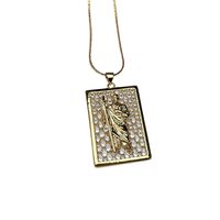 Vintage Style Human Copper Zircon Pendant Necklace In Bulk main image 3