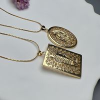 Vintage Style Human Copper Zircon Pendant Necklace In Bulk main image 2
