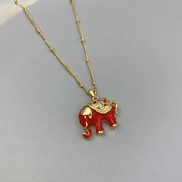 Simple Style Elephant Alloy Plating Women's Pendant Necklace sku image 1