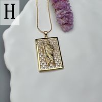 Vintage Style Human Copper Zircon Pendant Necklace In Bulk sku image 8