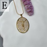 Vintage Style Human Copper Zircon Pendant Necklace In Bulk sku image 5